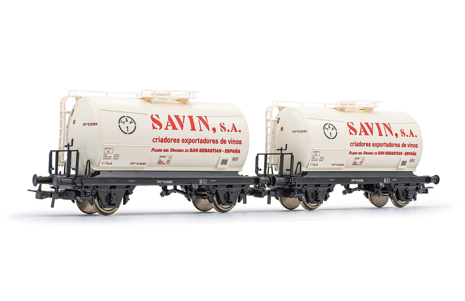 Electrotren HE6030 2er Set Kesselwagen SAVIN S A Ep IV RENFE 65 70