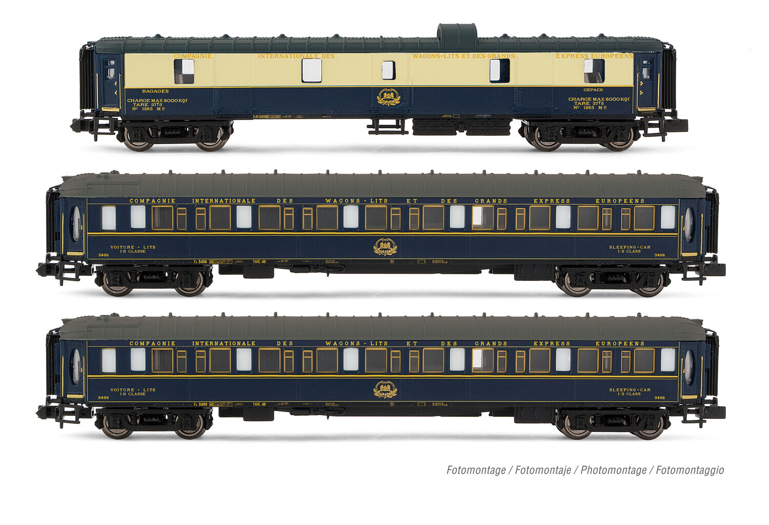 Arnold HN4403 3er Set Pullman Schlafwagen Lx Gepäckwagen Flèche d