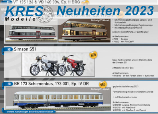 KRES Neuheiten TT - H0 - N 2023 - KRES Neuheiten TT - H0 - N 2023