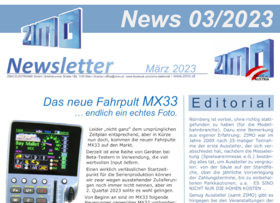 ZIMO Newsletter März 2023 - ZIMO Newsletter März 2023