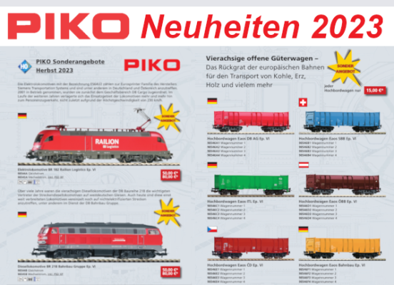 PIKO Neuheiten 2023 - PIKO Aktion Modellbahn Neuheiten Sonderangebote Herbst 2023