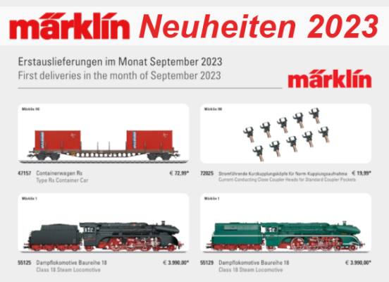 Märklin Neuheiten 2023 - Märklin Modellbahn Neuheiten Erstauslieferungen September 2023