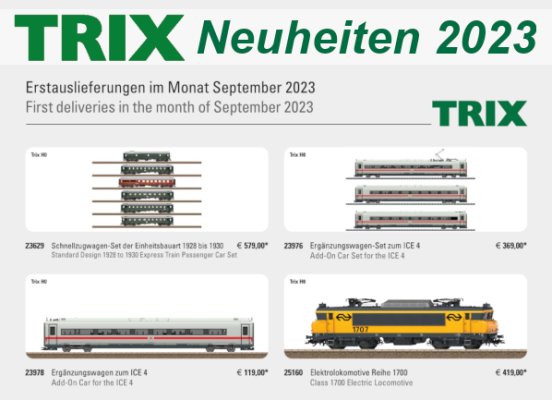 Trix Neuheiten 2023 - Trix Modellbahn Neuheiten Erstauslieferungen September 2023