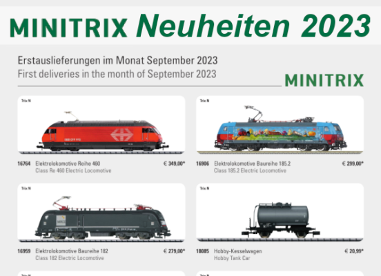 Minitrix Neuheiten 2023 - Minitrix Modellbahn Neuheiten Erstauslieferungen September 2023