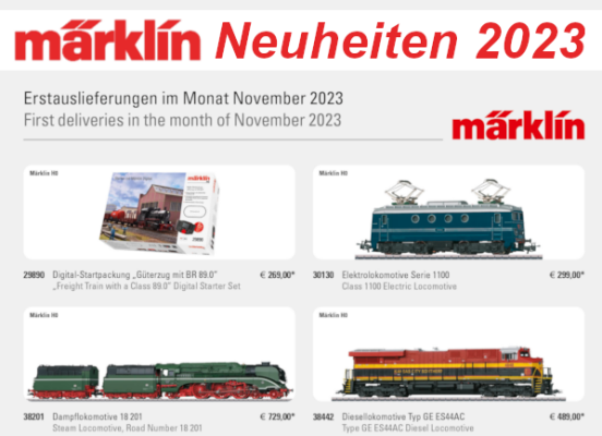Märklin Neuheiten 2023 - Märklin Modellbahn Neuheiten Erstauslieferungen November 2023