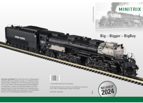 Flyer Minitrix 16990 Dampflok Big Boy - Flyer Minitrix 16990 Dampflok Reihe 4000 Big Boy Modellbahn Neuheit 2024