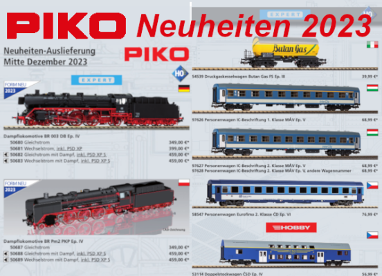 PIKO Neuheiten 2023 - PIKO Modellbahn Neuheiten Erstauslieferungen Mitte Dezember 2023