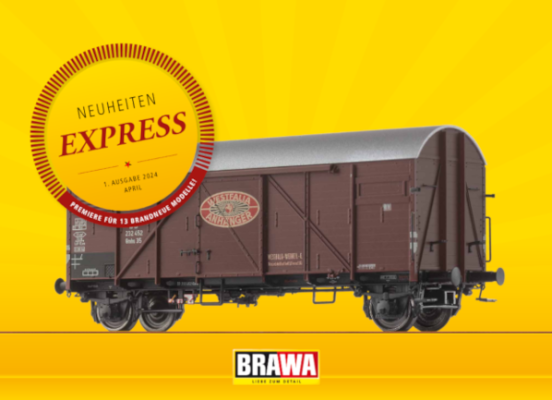 Prospekt Brawa Neuheiten - Express  April 2024 - Prospekt Brawa Modellbahn Neuheiten - Express  April 2024  - Spur H0