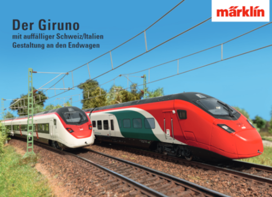 Prospekt Märklin Giruno RABe 501 - Prospekt Märklin Modellbahn Neuheiten - April 2024  - Triebzug Giruno RABe 501