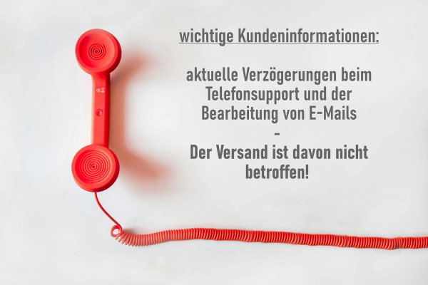 Aktuelle Verzögerungen im Bereich Mail- und Telefonsupport - 