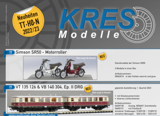 KRES Flyer Neuheiten TT - H0 - N 2022 + 2023 - KRES Flyer Neuheiten TT - H0 - N 2022 + 2023