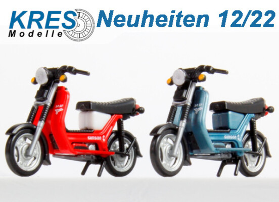 KRES Neuheiten 2022 Simson SR50 kirschrot + blau in TT - H0 12-2022 - KRES Neuheiten 2022 Simson SR50 kirschrot + blau in TT - H0 12-2022