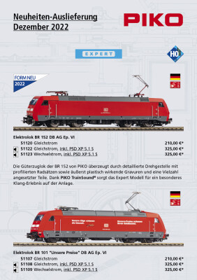 PIKO Neuheiten Auslieferung Dezember 2022 Spur H0 - PIKO Neuheiten Auslieferung Dezember 2022 Spur H0