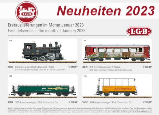 LGB Neuheiten Januar 2023 - LGB Neuheiten Erstauslieferungen Januar 2023