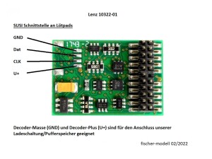 Lenz 10322-01 Decoder SILVER+ PluX22 NEM658