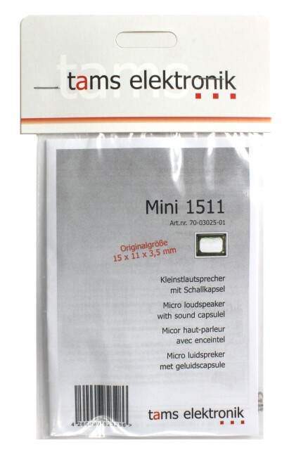 Tams Elektronik 70-03025-01 Kleinstlautsprecher Mini 1511 15x11x3,5mm