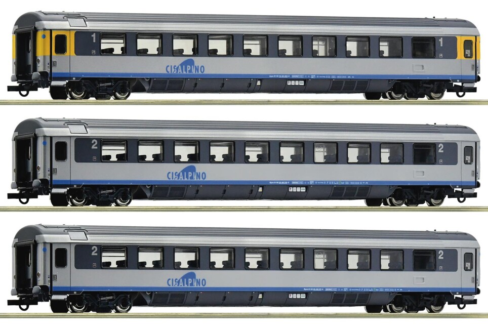 Roco 6200032 3er Set Personenwagen Eurocity Ep. V Cisalpino