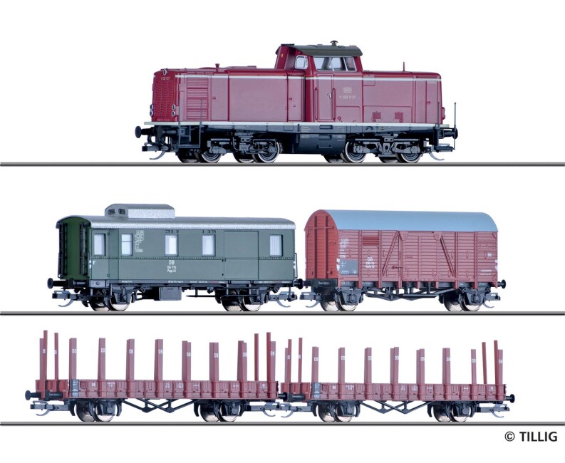 Tillig 01213 Digital-Start-Set Güterzug mit Diesellok V 100.10 Ep. III DB