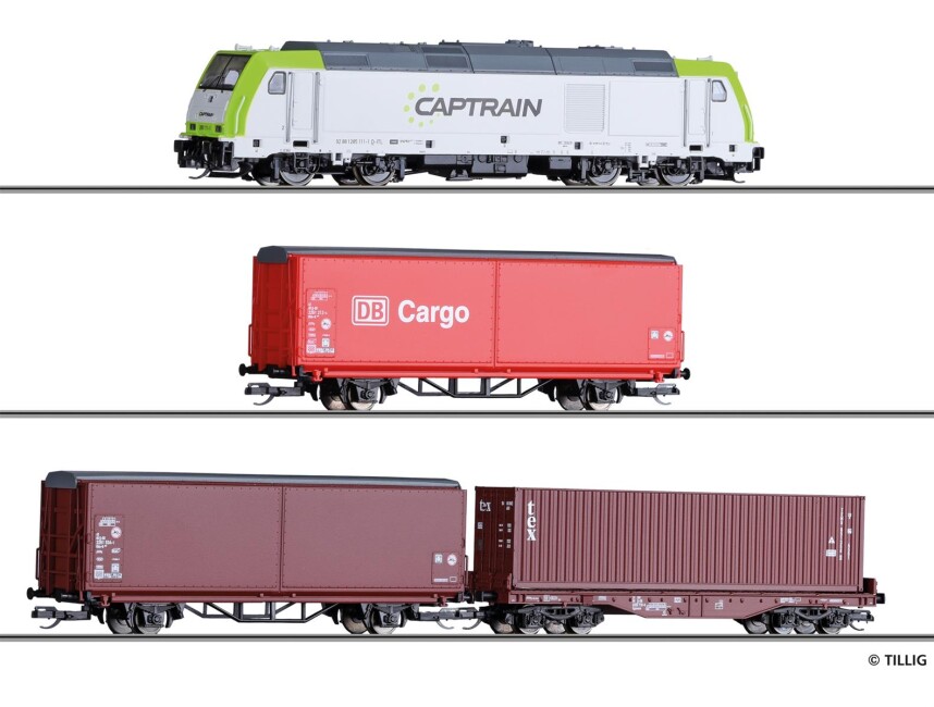 Tillig 01448 Start-Set Güterzug mit Diesellok BR 285 TRAXX Ep. VI DB AG