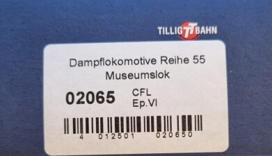 Tillig 02065 Dampflok Reihe 55 Museumslok Ep. VI CFL
