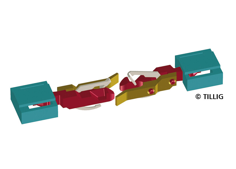 Tillig 08846 TT-Kupplung für Kuppelkastenaufnahme E 44, BR 243, BR 119, BR 01 alte Ausführung, BR 250 (Beutel à 2 Stück)