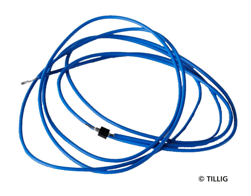 Tillig 08912 Einpoliges Anschlusskabel mit Stecker für Funktionsgleise, Länge 890 mm, Querschnitt Kabel 0,15 mm²