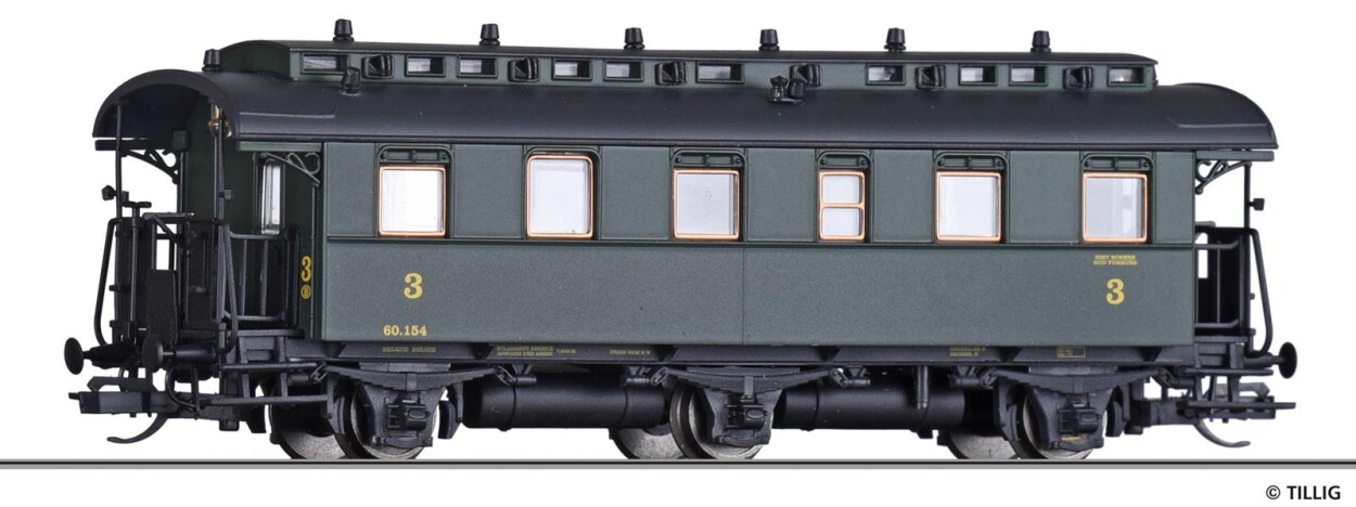 Tillig 16055 Personenwagen 3. Klasse Ep. II SNCB