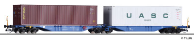 Tillig 18064 Containertragwagen Sggmrss mit 2 Containern...