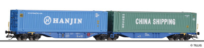 Tillig 18066 Containertragwagen Sggmrs mit 2 Containern...