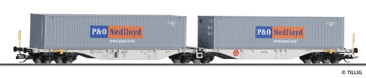 Tillig 18068 Containertragwagen Sggmrs mit 2 Containern Ep. VI HUPAC