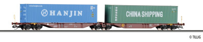 Tillig 18072 Containertragwagen Sggmrss mit 2 Containern...