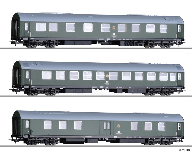 Tillig 70046 3er Set Personenwagen Salonwagen DDR-Regierung 3 Ep. IV DR