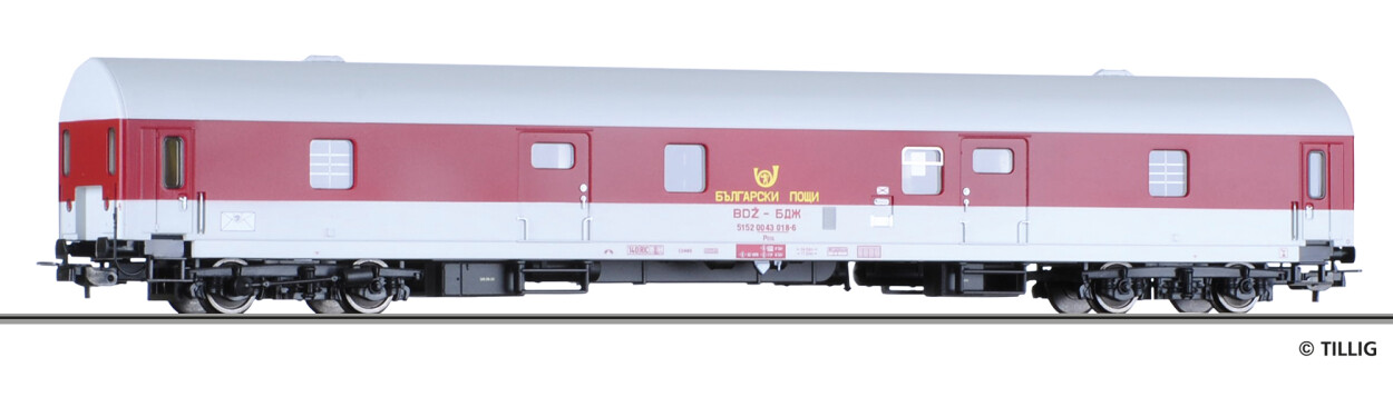 Tillig 74922 Bahnpostwagen Bulgarische Post Ep. V BDZ