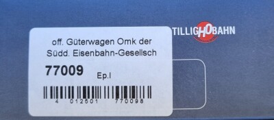 Tillig 77009 Offener G&uuml;terwagen Omk Ep. I S&uuml;ddeutsche Eisenbahn-Gesellschaft