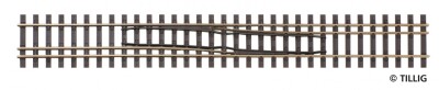 Tillig 85187 Dreischienen-Gleis-Wechsel links/rechts H0 / H0m 228 mm
