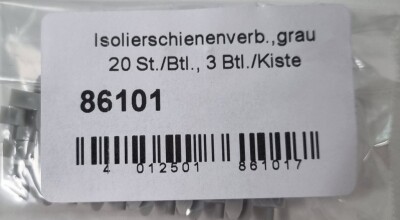 Tillig 86101 Isolierschienenverbinder grau (Beutel &agrave; 20 St&uuml;ck)