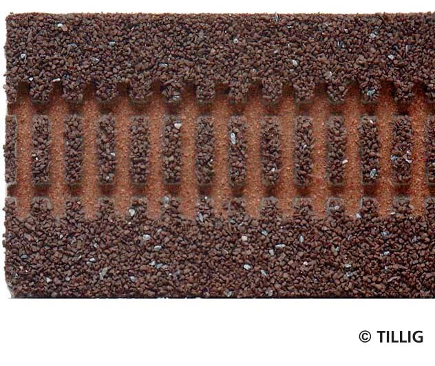 Tillig 86301 Gleisbettung Modellgleis dunkel (braun) für gerades Gleis Länge 332 mm (G1, G2, G4, G5)