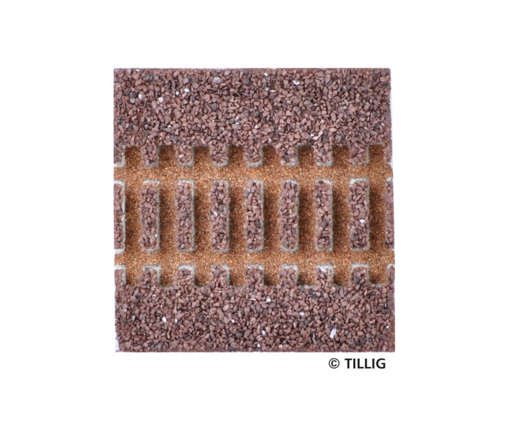 Tillig 86306 Gleisbettung Modellgleis dunkel (braun) für gerades Gleis 43mm (G3)
