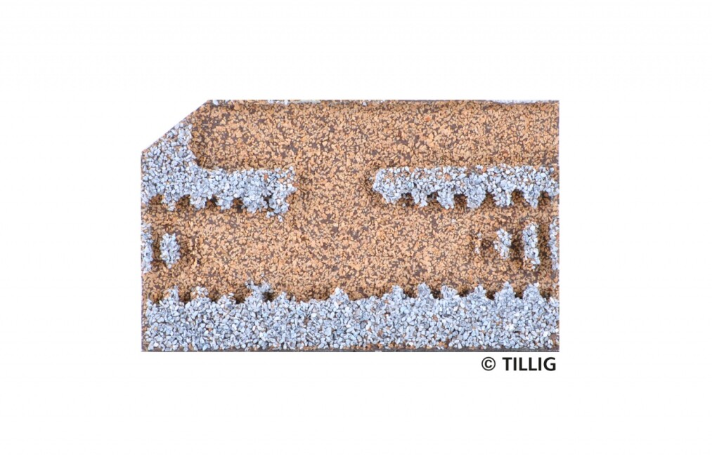 Tillig 86376 Gleisbettung Modellgleis hell (grau) für Entkupplungsgleis (83mm 83201)
