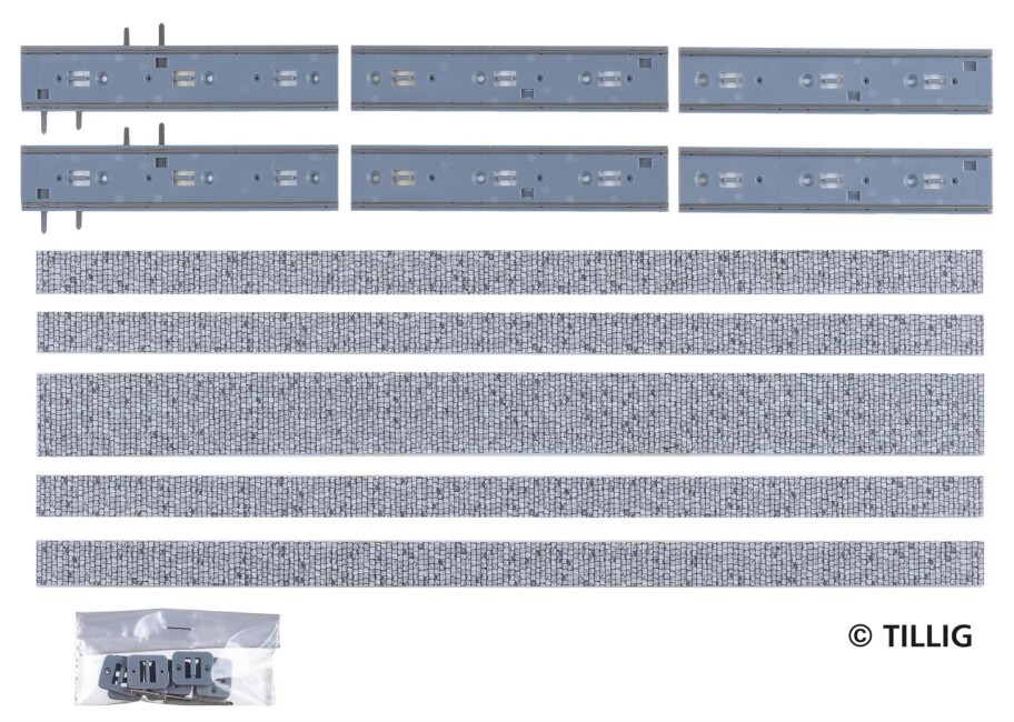 Tillig 87516 Straßenbahngleis 316,8mm (2-spurig) Pflaster