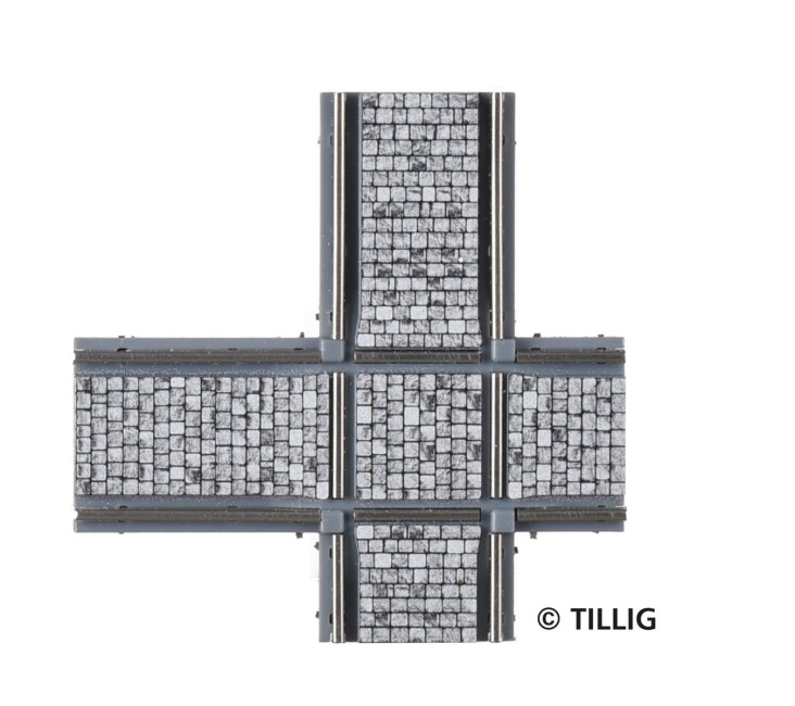 Tillig 87728 Kreuzung assymmetrisch Pflaster