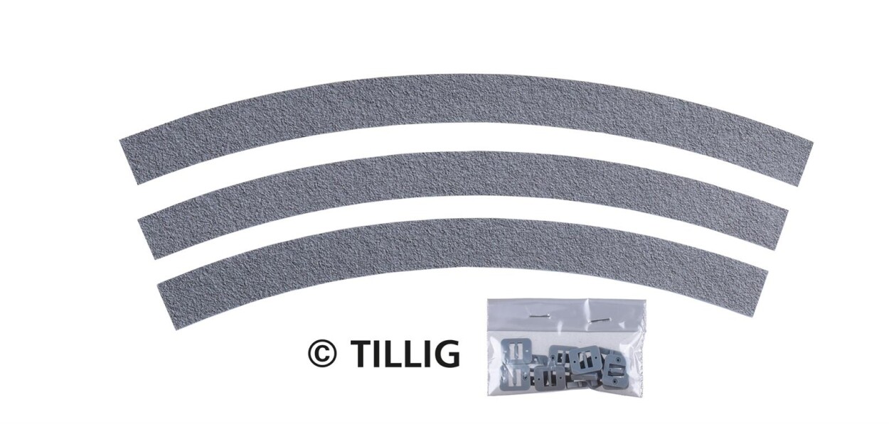 Tillig 87847 Bogen R250 45° Asphalt