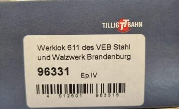 Tillig 96331 Diesellok Werklok 611 VEB Stahl- und...