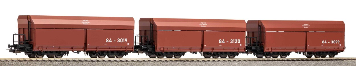 PIKO 28300  3er Set Selbstentladewagen Fad6770 BKK Ep. IV DR