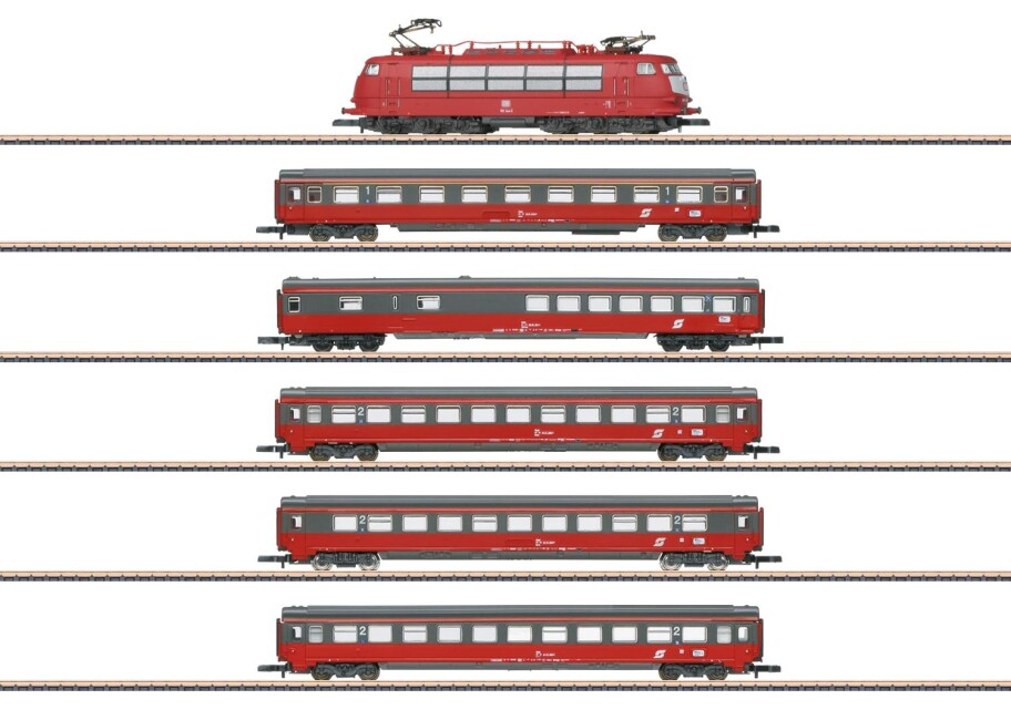 Märklin 81282 6er Set Personenzug EC 64 Mozart mit E-Lok BR 103 Ep. V DB AG