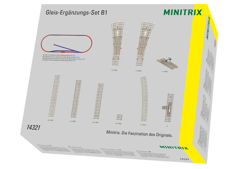 Minitrix 14321 Gleis-Ergänzungs-Set B1 Betonschwellen