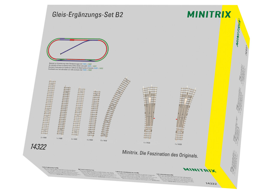 Minitrix 14322 Gleis-Ergänzungs-Set B2 Betonschwellen