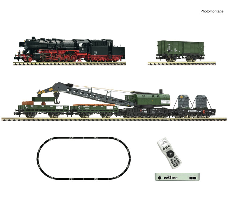 Fleischmann 5170004 Start-Set Kran-Güterzug mit Dampflok BR 051 z21 Ep. IV DB