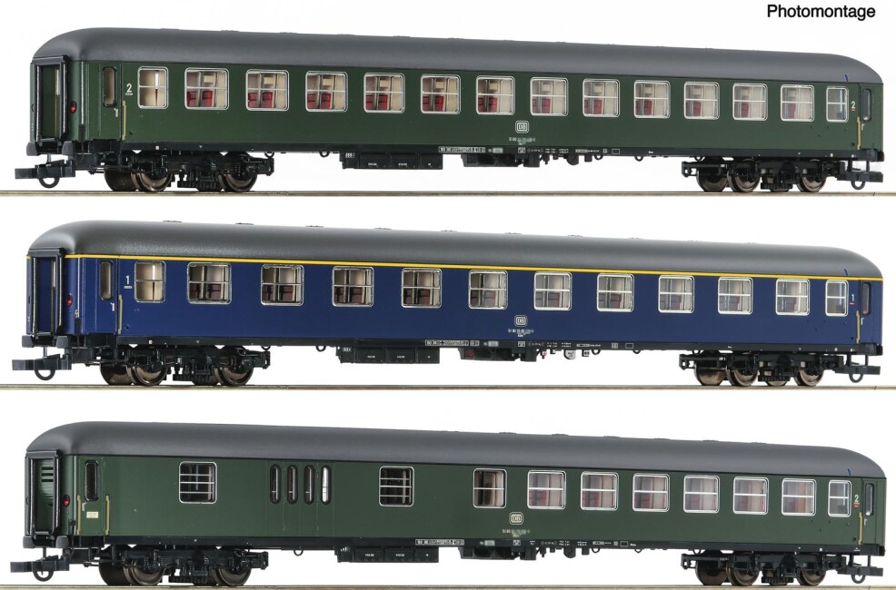 Roco 6200051 3er Set Personenwagen "Hispania Express" 1 Ep. IV DB