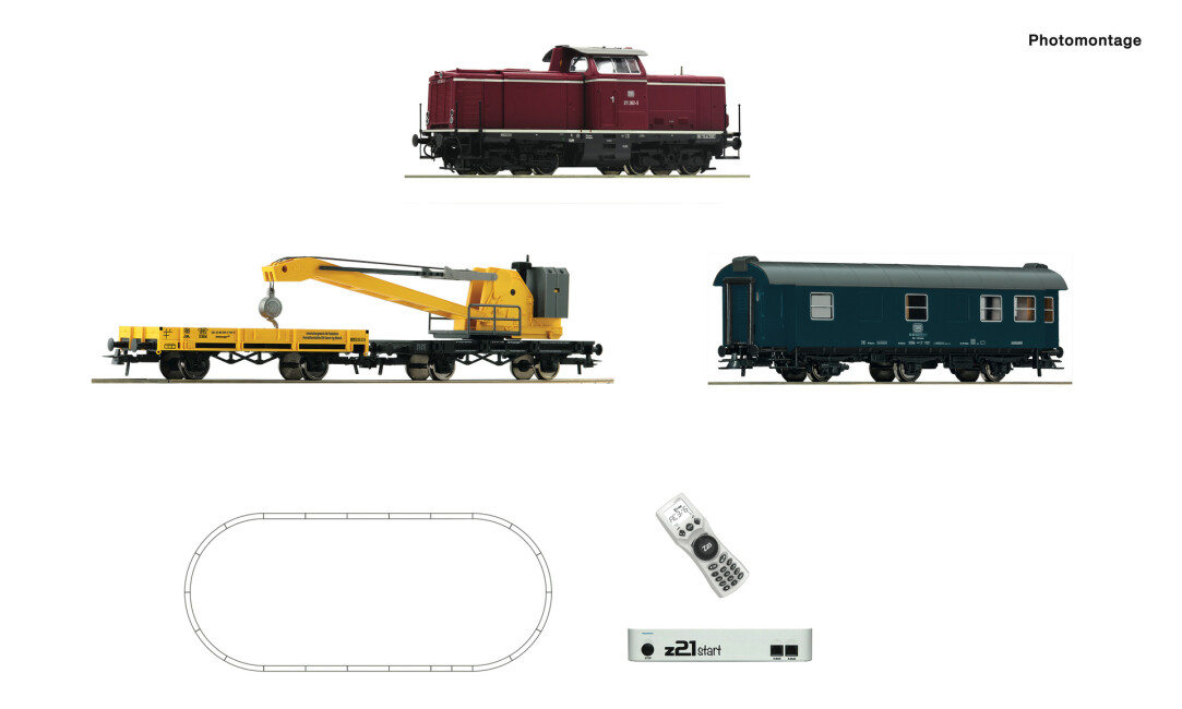 Roco 5110004 Start-Set Güterzug mit Kran + Diesellok BR 211 z21 Ep. IV DB DCC